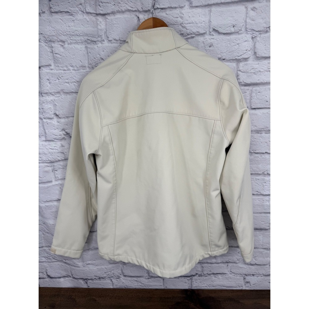 Audi Womens Softshell Jacket Cream Full Zip Fleece Lined Mock Neck Medium Logo - Picture 7 of 16